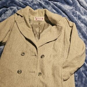 Cream Double-Breasted Coat